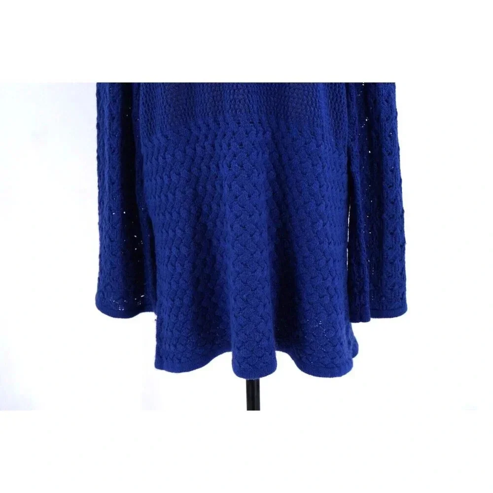 Avenue Sweater Women 14/16 Blue Long Tunic Round Neck Long Bell Sleeve Soft - Picture 5 of 9